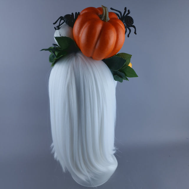 "Morvin" Pumpkin, Skull & Spider Headdress