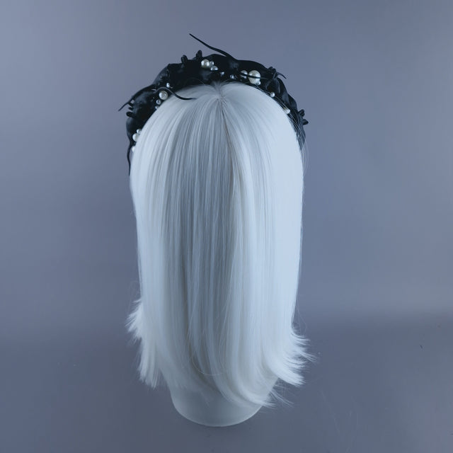 "Doon" Black Rats & Pearls Headdress