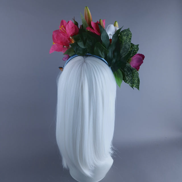 "Athalia" Colourful Flower & Butterfly Headdress