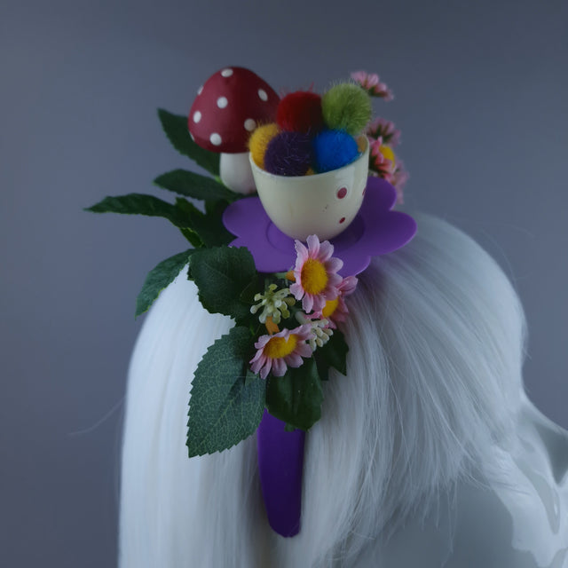 "Le Thé" Teacup & Flowers Headpiece