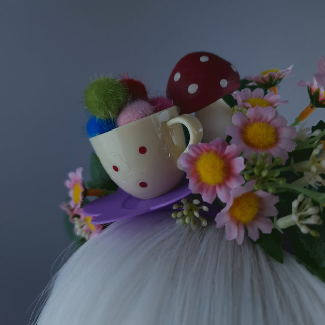 "Le Thé" Teacup & Flowers Headpiece