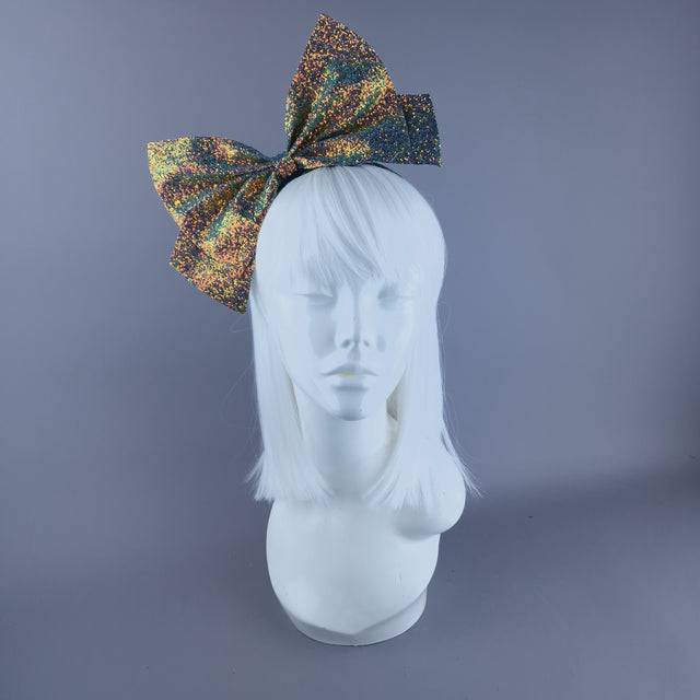 "Dilly" Glitter Bow Headband Headpiece