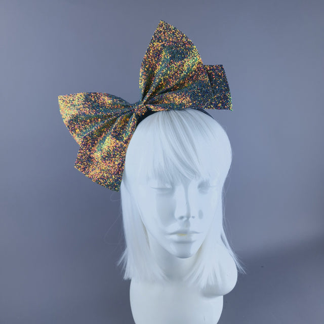 "Dilly" Glitter Bow Headband Headpiece