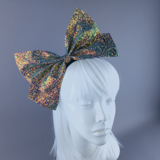 "Dilly" Glitter Bow Headband Headpiece