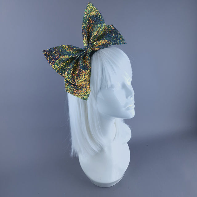 "Dilly" Glitter Bow Headband Headpiece