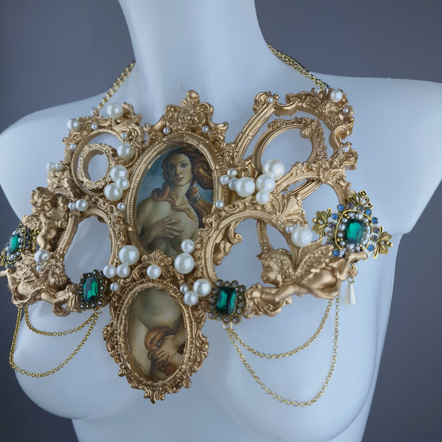 "Venus in Frames" Gold Filigree & Pearl Neckpiece