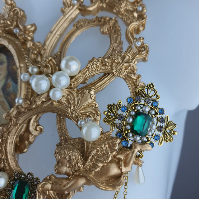 "Venus in Frames" Gold Filigree & Pearl Neckpiece