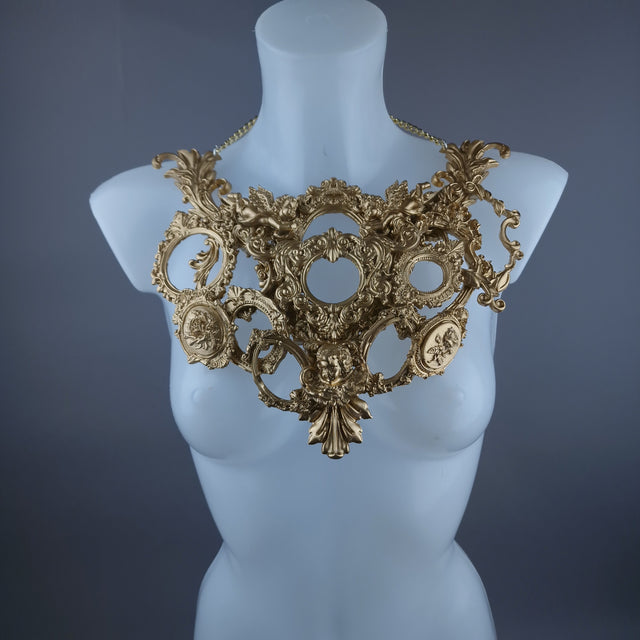 "Framed" Gold Frames & Filigree Neckpiece