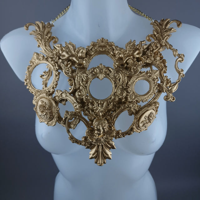 "Framed" Gold Frames & Filigree Neckpiece