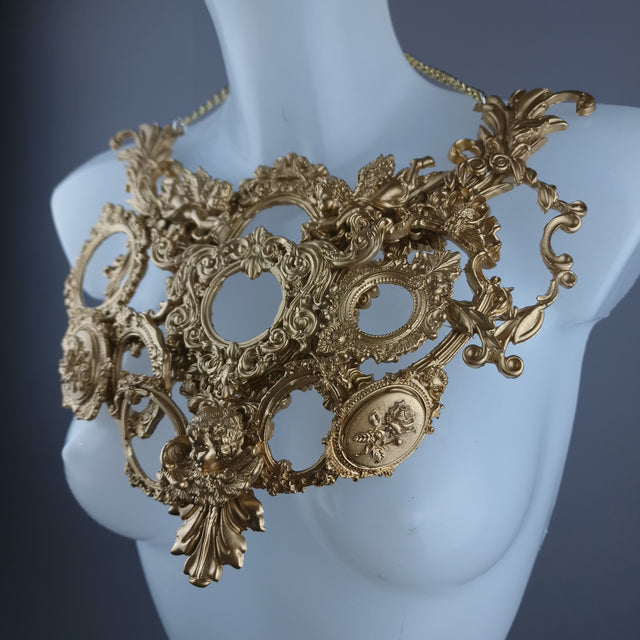 "Framed" Gold Frames & Filigree Neckpiece