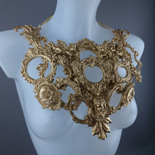 "Framed" Gold Frames & Filigree Neckpiece