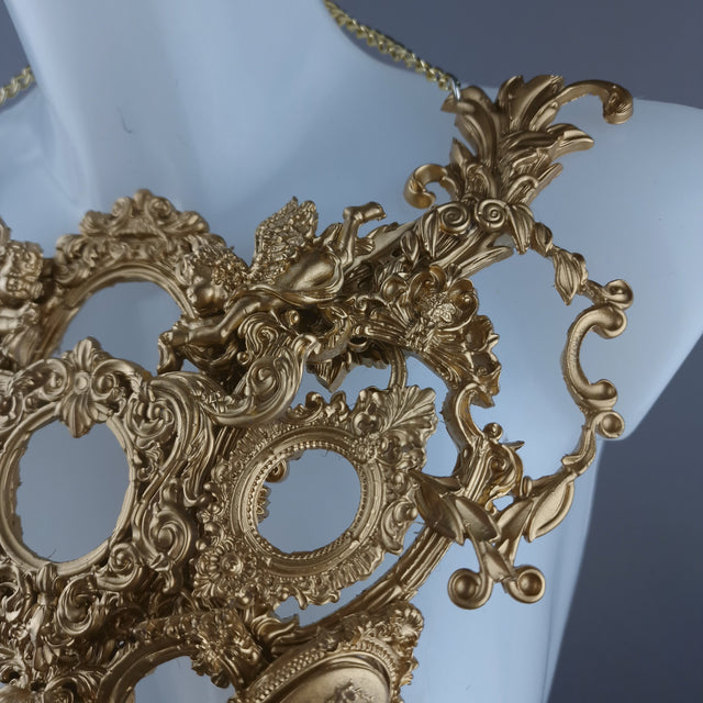 "Framed" Gold Frames & Filigree Neckpiece