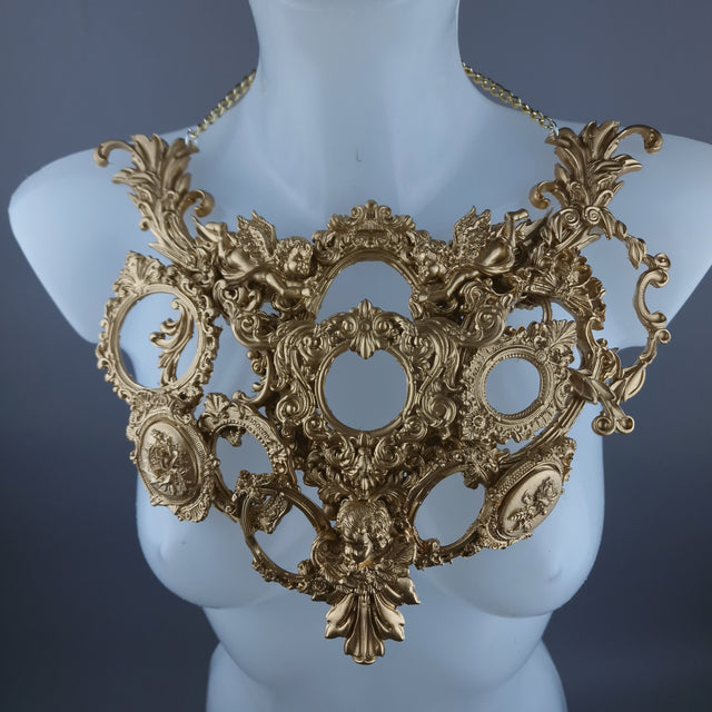 "Framed" Gold Frames & Filigree Neckpiece
