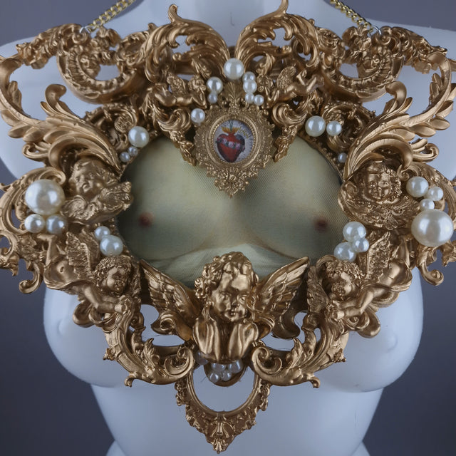 "Treasure Chest" Gold Filigree & Pearl Neckpiece