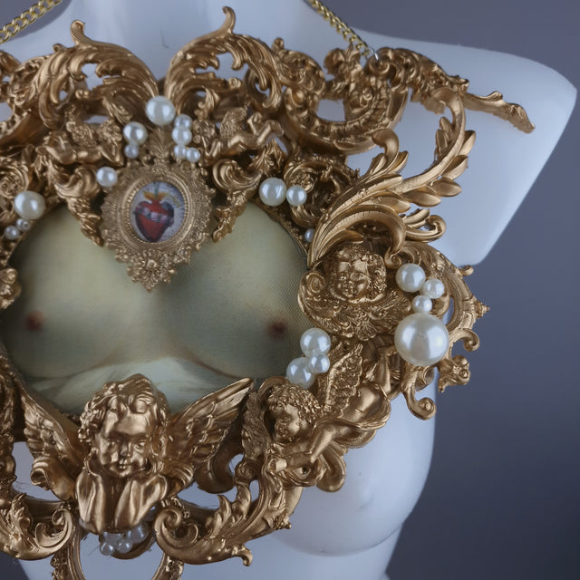 "Treasure Chest" Gold Filigree & Pearl Neckpiece