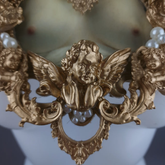 "Treasure Chest" Gold Filigree & Pearl Neckpiece