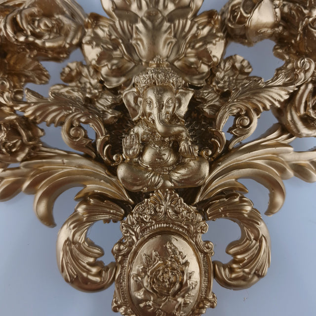 "Beginnings" Gold Ganesh & Filigree Neckpiece