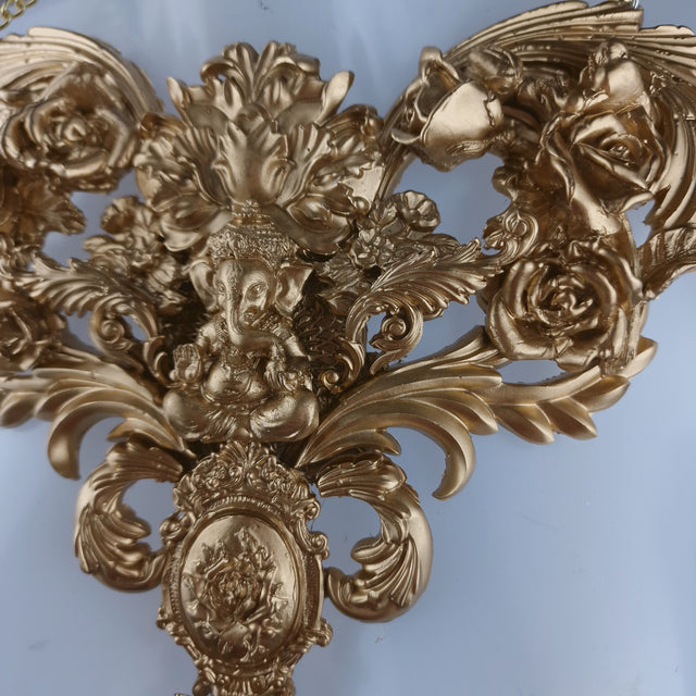 "Beginnings" Gold Ganesh & Filigree Neckpiece