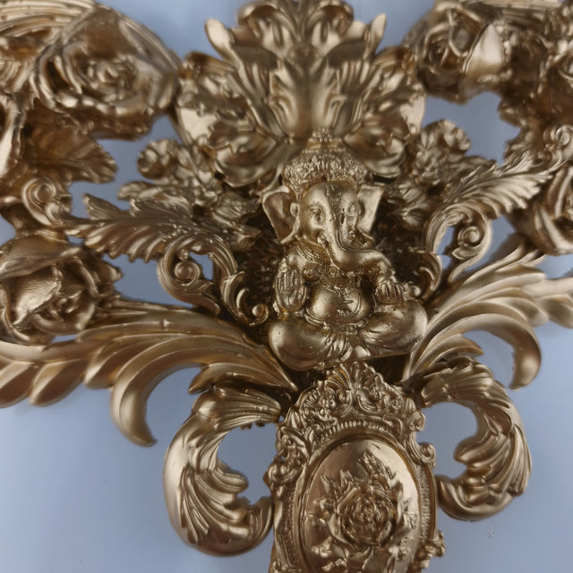 "Beginnings" Gold Ganesh & Filigree Neckpiece