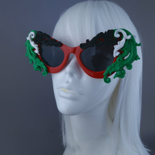 "Gaza" Cat Eye Filigree Sunglasses
