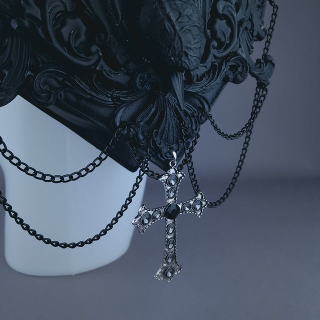 "Tullia" Black Filigree Heart Shaped Handbag