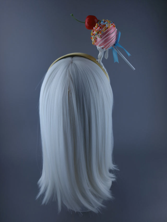 "Cake-pop" Dripping Cherry Cake Pop Lolly Headdress
