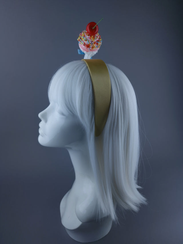 "Cake-pop" Dripping Cherry Cake Pop Lolly Headdress