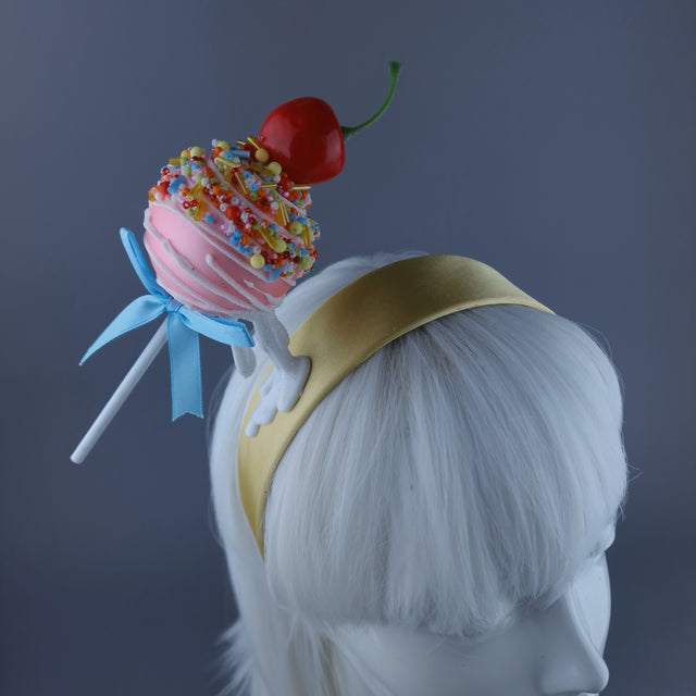 "Cake-pop" Dripping Cherry Cake Pop Lolly Headdress