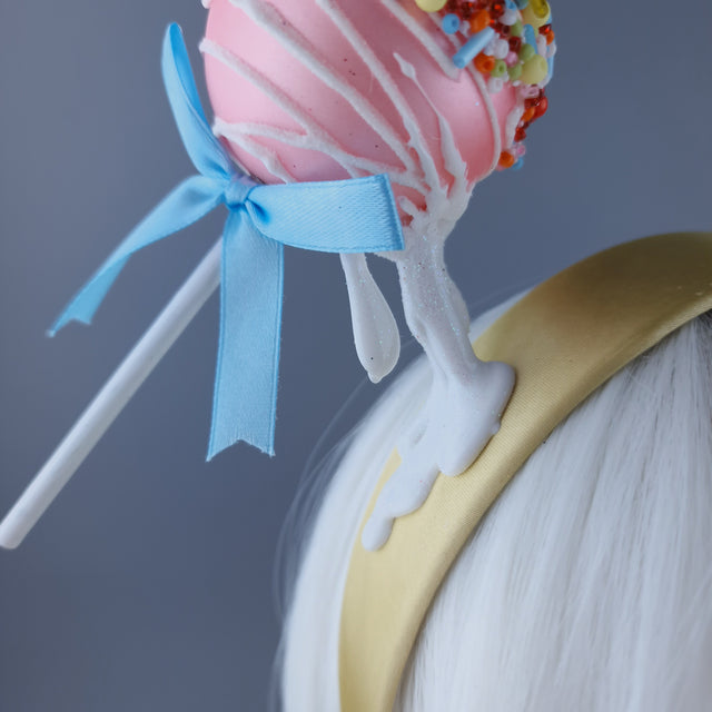 "Cake-pop" Dripping Cherry Cake Pop Lolly Headdress