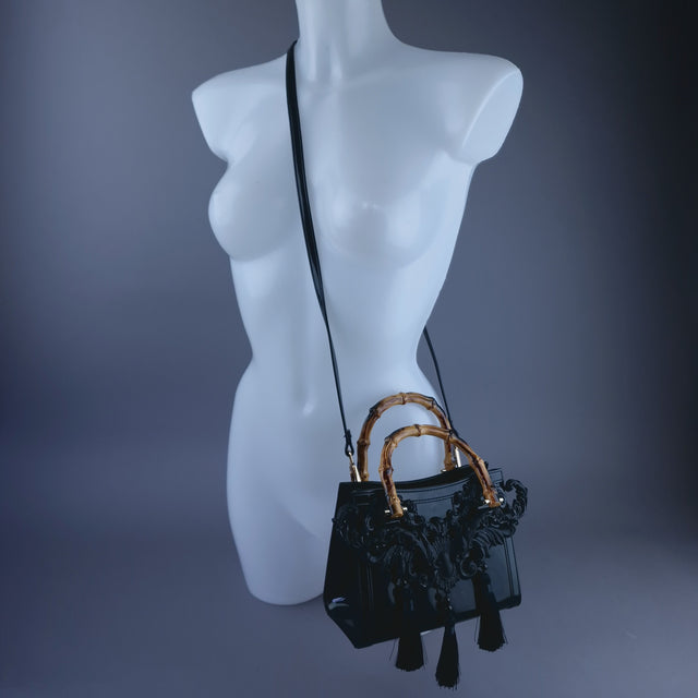 "Shadow" Black Filigree Handbag