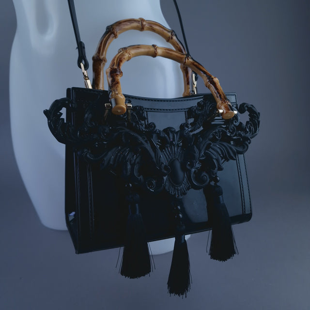"Shadow" Black Filigree Handbag