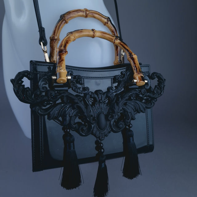 "Shadow" Black Filigree Handbag