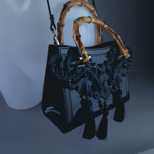 "Shadow" Black Filigree Handbag