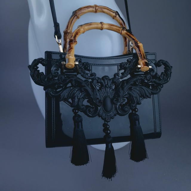"Shadow" Black Filigree Handbag