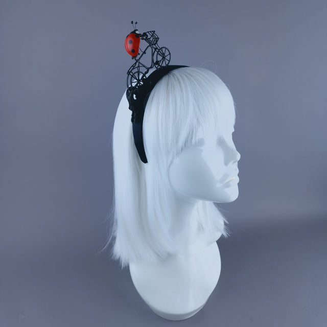 "Le Tour" Ladybird on a Bicycle Filigree Headband