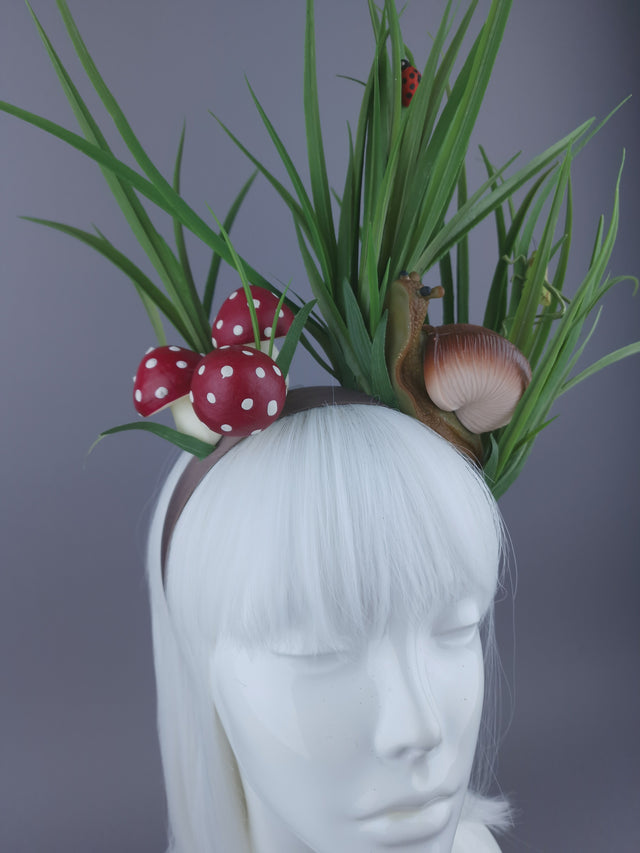 "Small World" Snail, Grass, Mushroom Headpiece