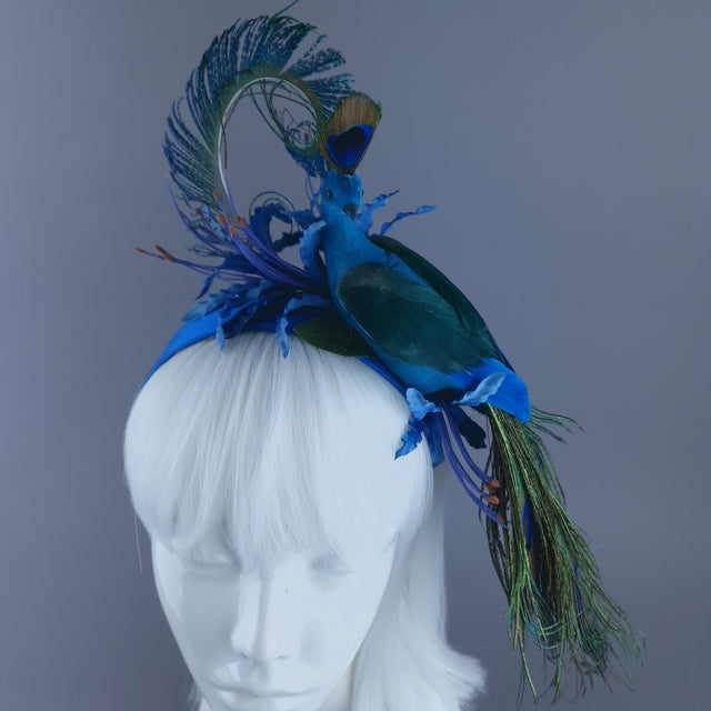 "Preen" Peacock & Flower Headdress