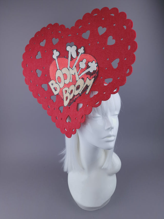 Pearls & Swine: Red Heart Hatinator with Sequins "Heartbeat"