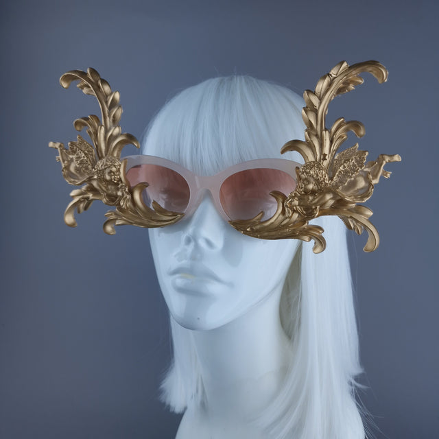 "Gild" Dramatic Gold Filigree Sunglasses
