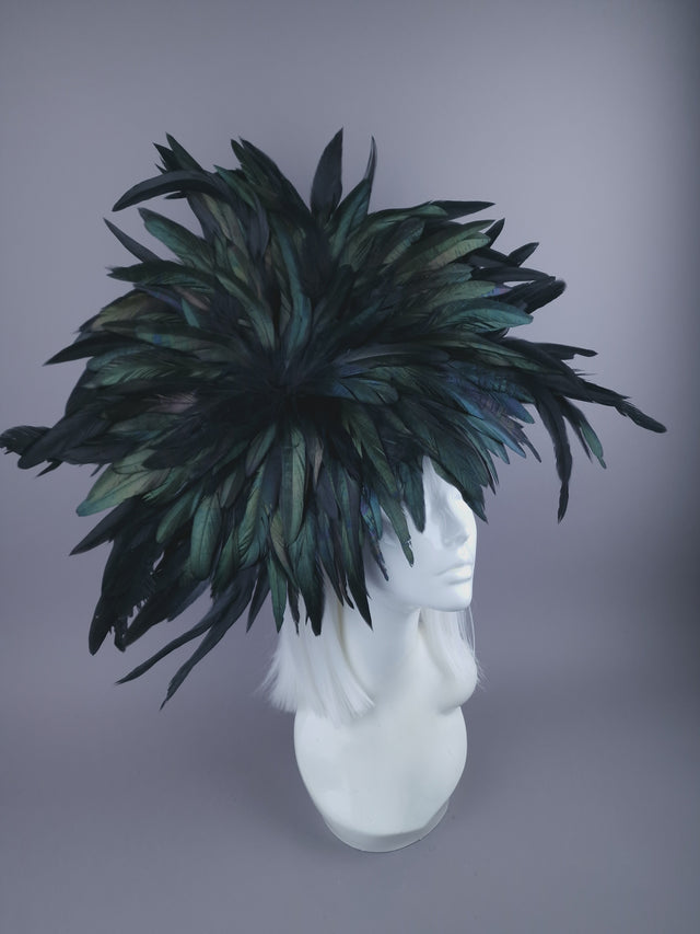 Pearls & Swine: Black Feather Headdress Hat "Fleurir"