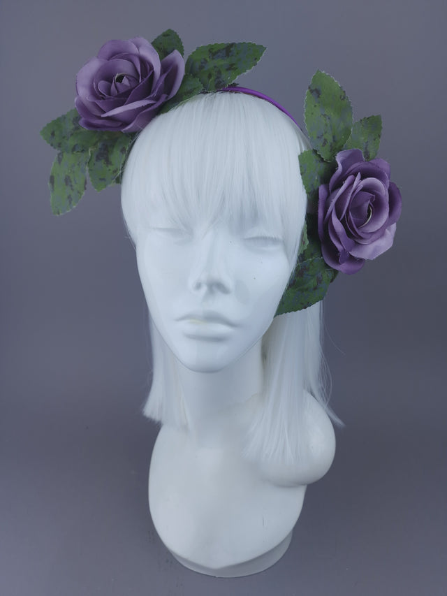 Pearls & Swine Headpiece Purple Rose