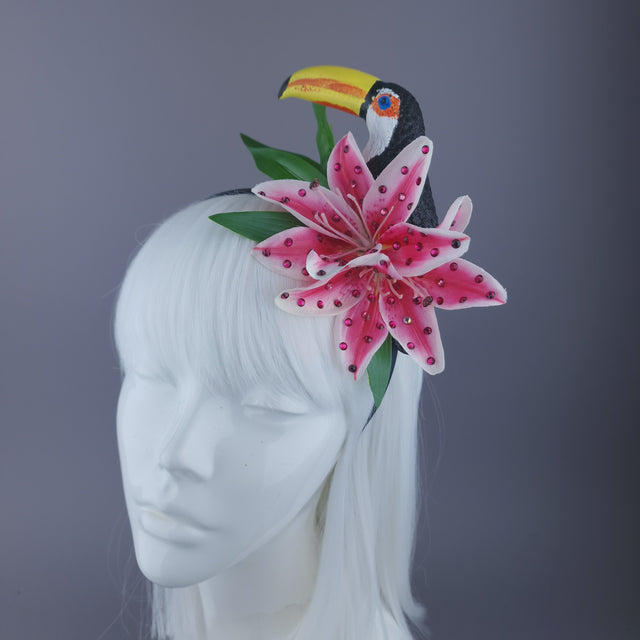 Toucan & Lillies Flower Headpiece