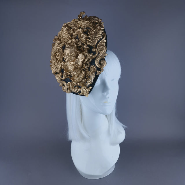 "Ataullah" Gold Filigree & Cherub Fascinator Hat