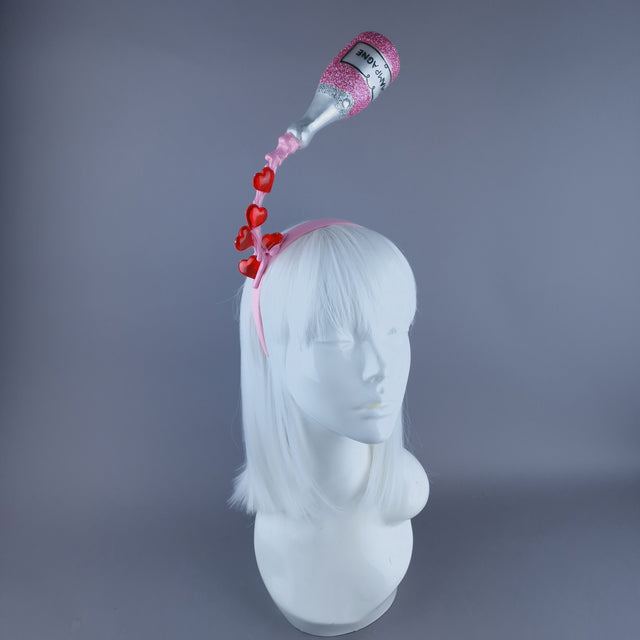 "Champers" Champagne Valentines Headpiece