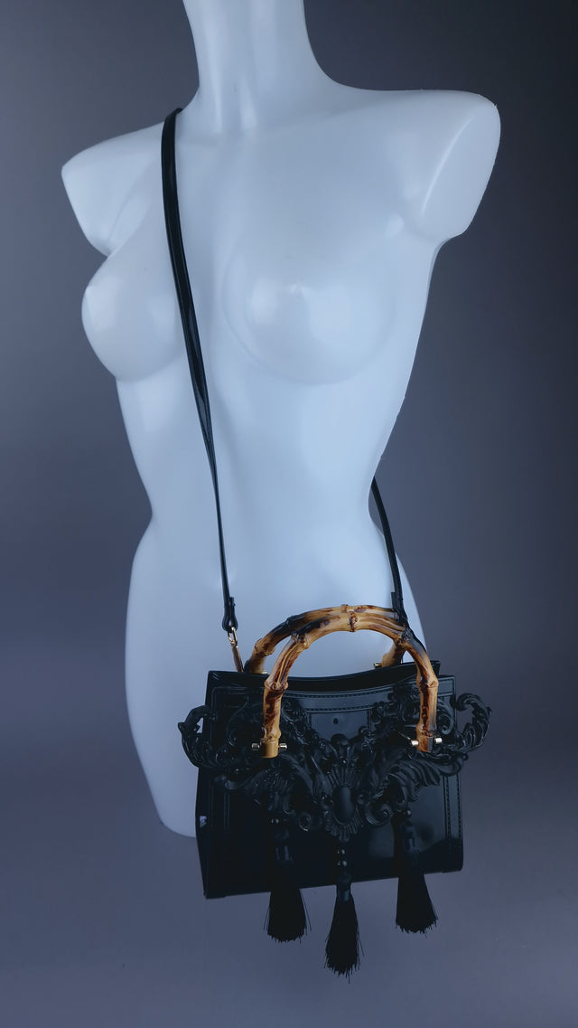 "Shadow" Black Filigree Handbag