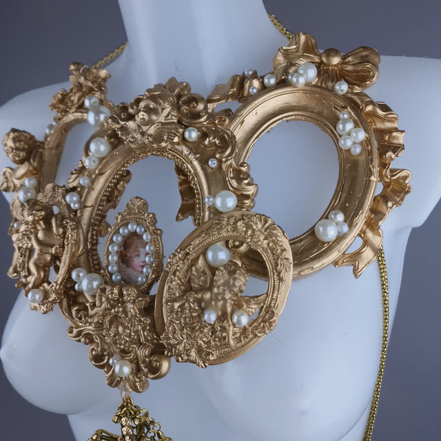 "Circe" Gold Filigree & Pearl Cherub Body Jewellery Harness