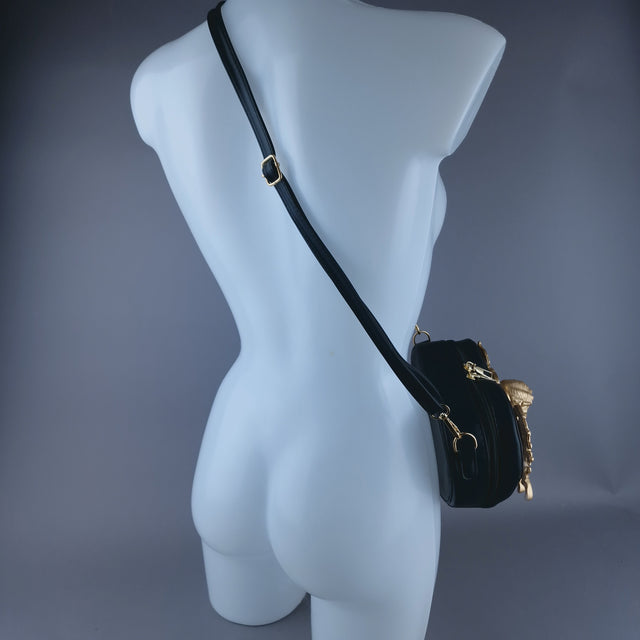 SAMPLE! Gold Cherub Filigree Heart Shaped Handbag