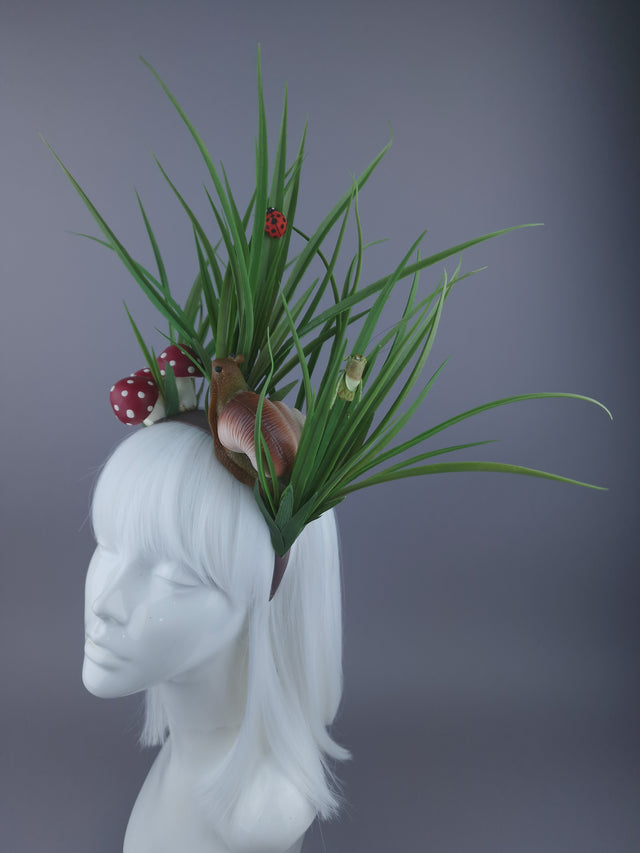 "Small World" Snail, Grass, Mushroom Headpiece