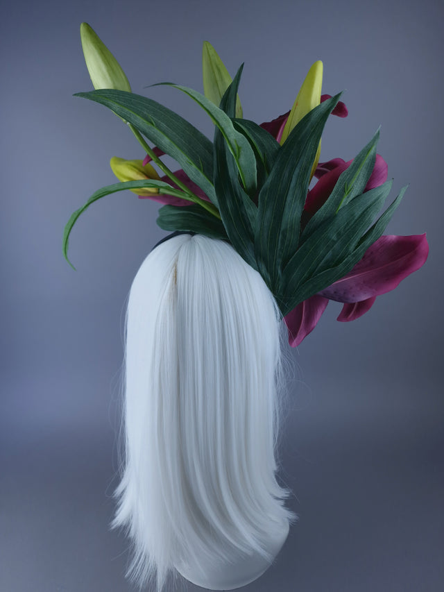 'Marisol" Giant Plum Purple Lily Headdress