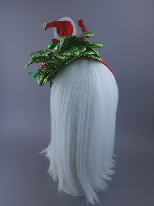 Elf, Berries & Glittered Leaves Xmas Headdress